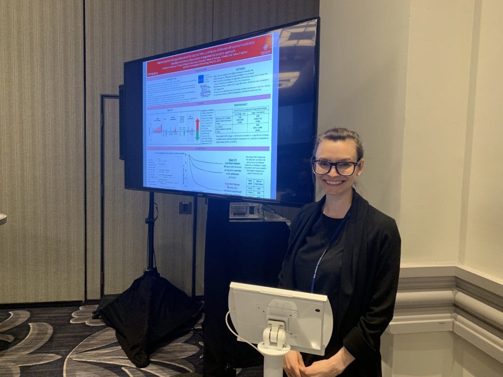 Aubriana McEvoy presented “Addressing the missing components for appropriate surveillance of Merkel cell carcinoma patients: Detailed recurrence data and an integrated risk analysis approach” at an ePoster Discussion.